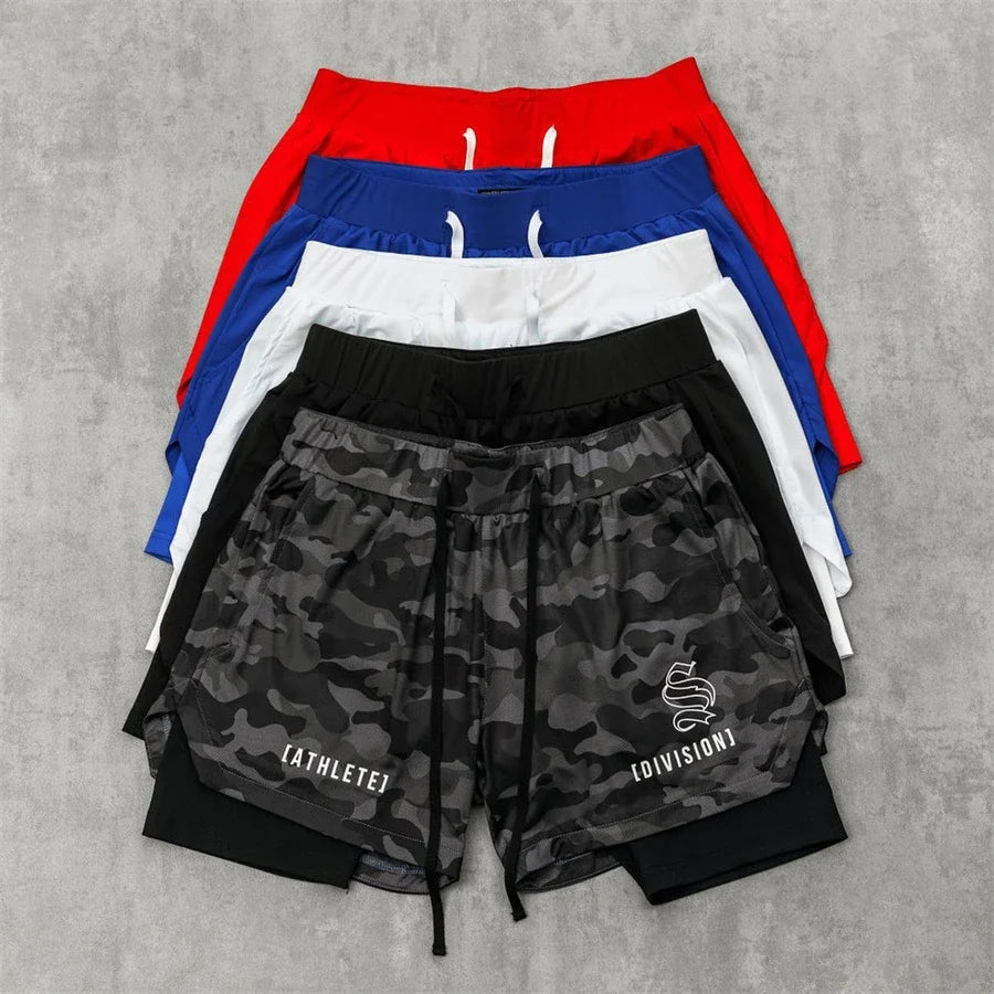 BUY
NEW 2 IN 1 Sport Running Casual Breathable Shorts Men Double-deck Jogging Quick Dry GYM Shorts Fitness Workout Men Shorts