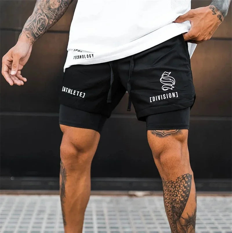 BUY
NEW 2 IN 1 Sport Running Casual Breathable Shorts Men Double-deck Jogging Quick Dry GYM Shorts Fitness Workout Men Shorts