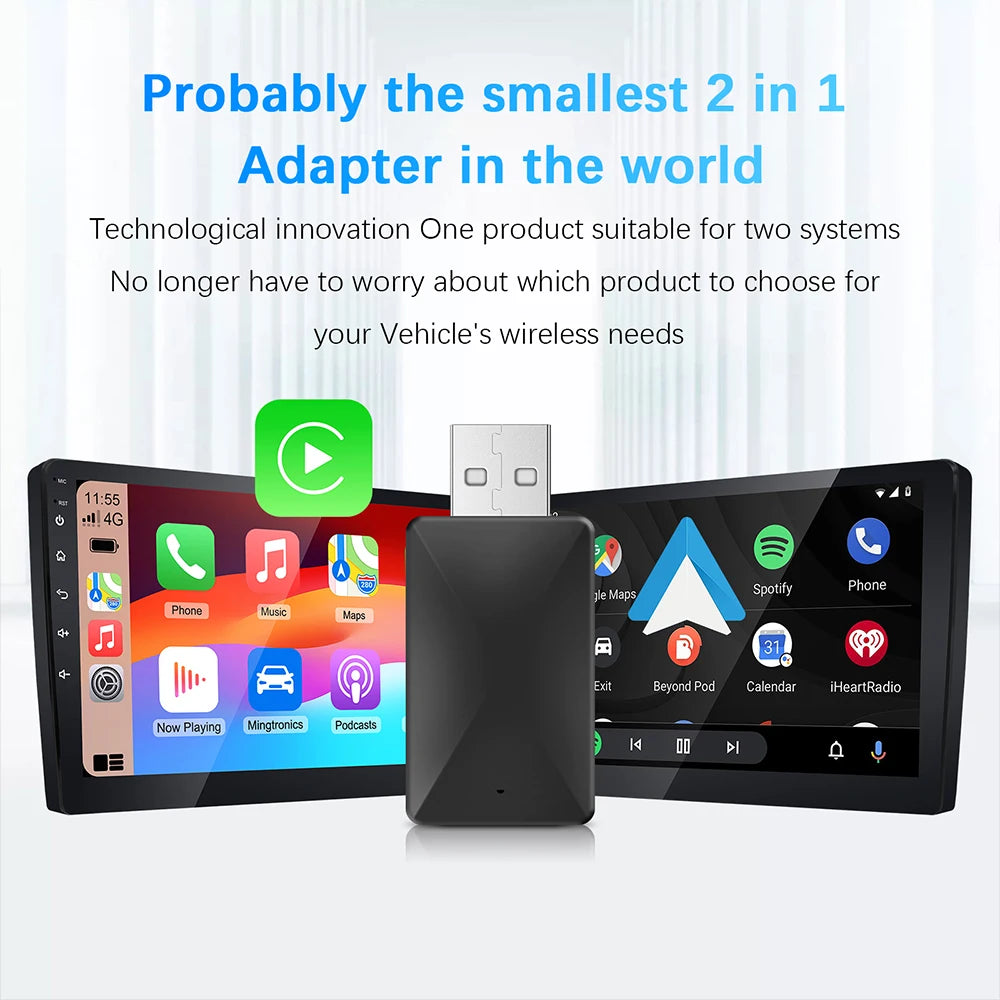 BUY
NEW Wireless CarPlay Android Auto Wireless Adapter Smart Mini Box Plug And Play WiFi Fast Connect Universal