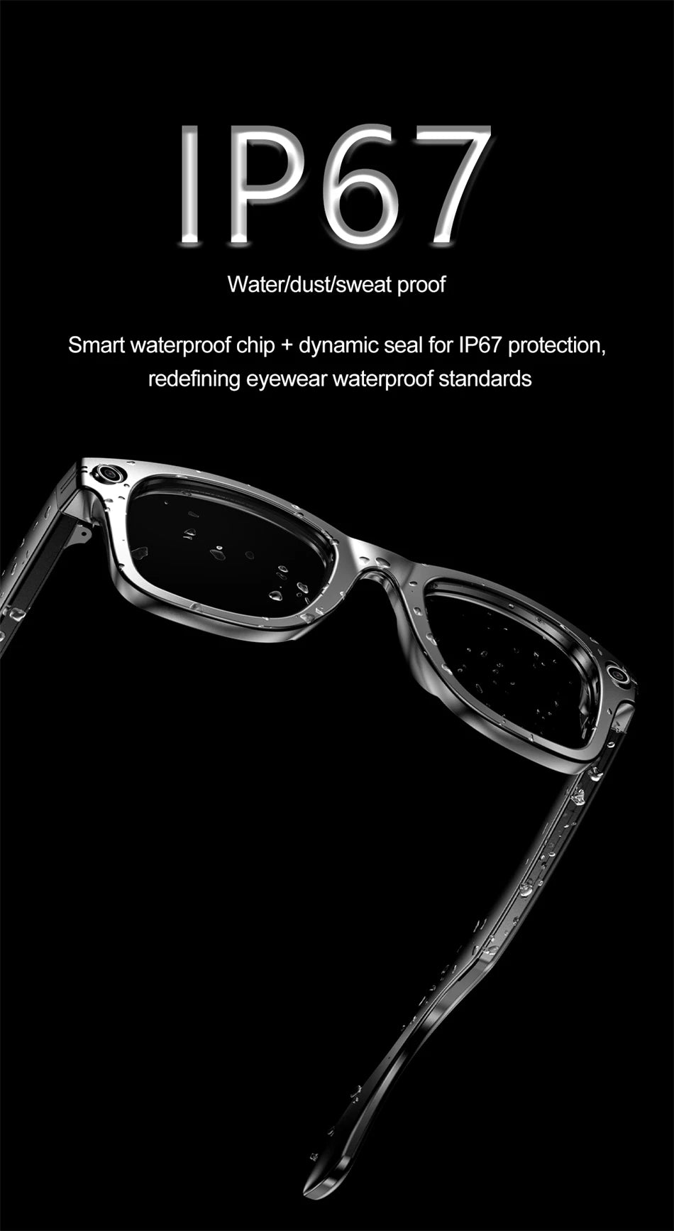"BUY"
AI Smart Glasses with HD Camera for Photos Videos Hands-Free Vlog Recording Camera Glasses Audio for Driving Outdoor Sunglasses
