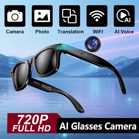 "BUY"
AI Smart Glasses with HD Camera for Photos Videos Hands-Free Vlog Recording Camera Glasses Audio for Driving Outdoor Sunglasses