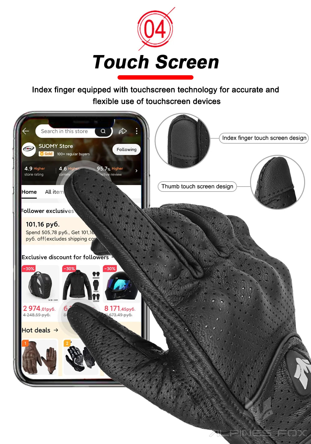 BUY
 Summer New Vintage Leather Motorcycle Gloves Men Black Wear-resistant Guantes Touchscreen Anti-slip Retro Motobiker Luvas