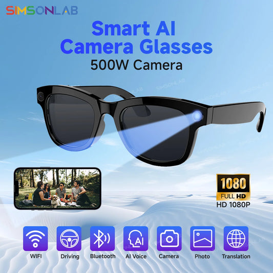 " BUY NOW"
AI Smart Glasses Camera Function 1080P High Definition Pixel Polarized Lenses Photo Video Meetings Video Recorder For Men Women