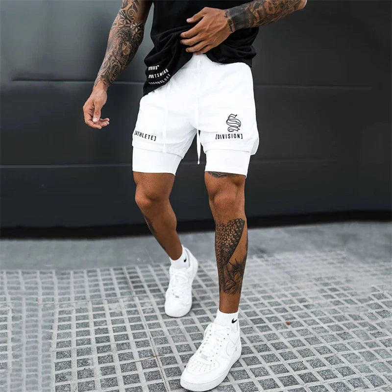 BUY
NEW 2 IN 1 Sport Running Casual Breathable Shorts Men Double-deck Jogging Quick Dry GYM Shorts Fitness Workout Men Shorts