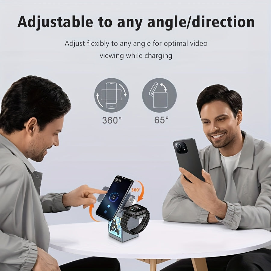 6-in-1 Wireless Charger, Wireless Speaker, 15W Wireless Charging Atmosphere Lamp, Home, Bedroom, Suitable For Easter Gifts
