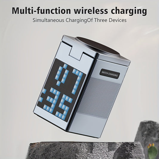 6-in-1 Wireless Charger, Wireless Speaker, 15W Wireless Charging Atmosphere Lamp, Home, Bedroom, Suitable For Easter Gifts