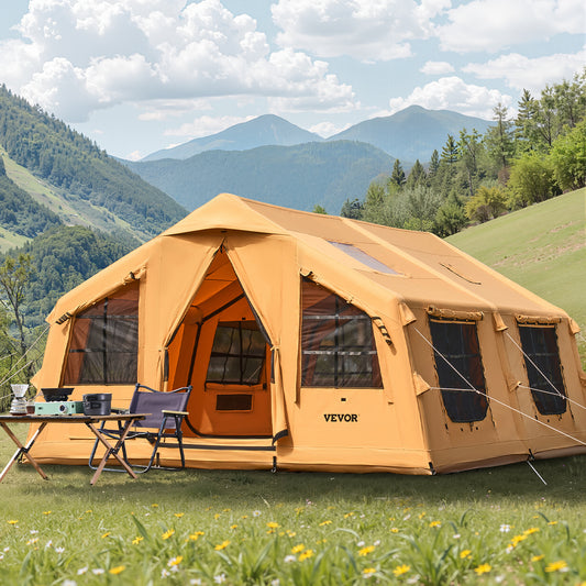 VEVOR Inflatable Tent 4*3.1m / 4.8*3.6m for Camping 5-8 Person / 12-16 Person Glamping Tent with Pump Easy Set up